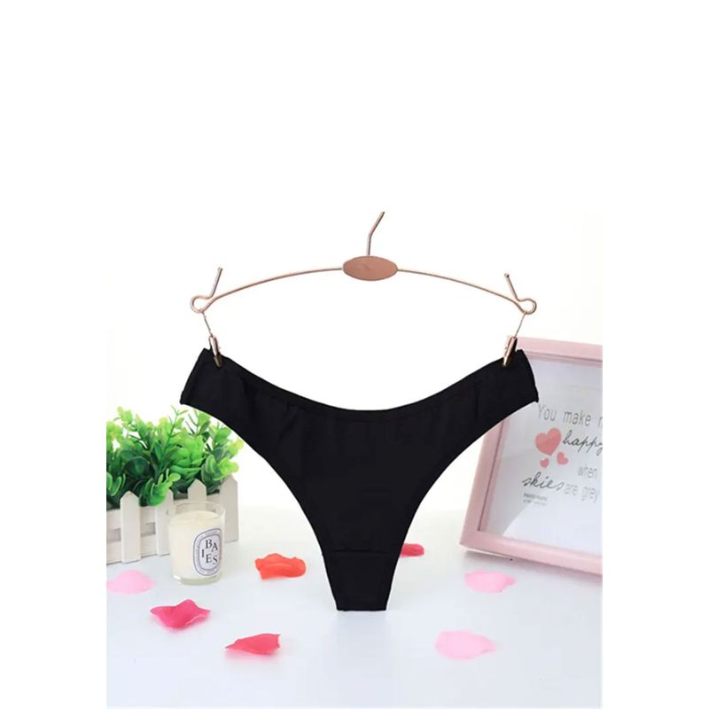 Fashion, accesorii si bijuterii - Femei - Lenjerie si pijamale femei - Lenjerie intima femei - Set 3 Chiloti lenjerie intima Dama tip Tanga, Multicolor 3 Culori, Bumbac 100%, Albastru, Turcoaz, Negru, XS - Infinity.ro