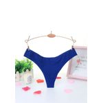 Fashion, accesorii si bijuterii - Femei - Lenjerie si pijamale femei - Lenjerie intima femei - Set 3 Chiloti lenjerie intima Dama tip Tanga, Multicolor 3 Culori, Bumbac 100%, Albastru, Turcoaz, Negru, XS - Infinity.ro