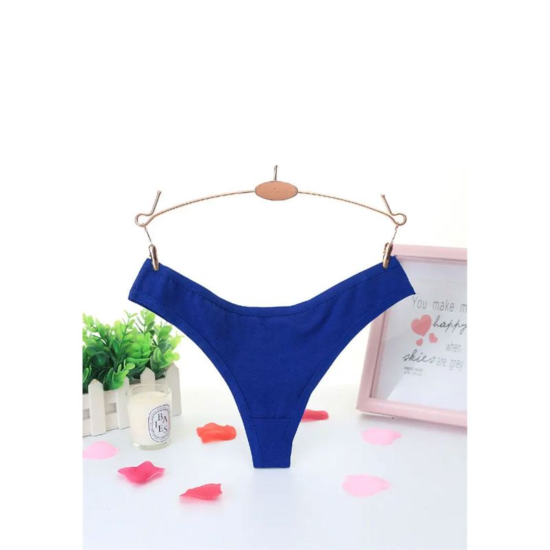 Fashion, accesorii si bijuterii - Femei - Lenjerie si pijamale femei - Lenjerie intima femei - Set 3 Chiloti lenjerie intima Dama tip Tanga, Multicolor 3 Culori, Bumbac 100%, Albastru, Turcoaz, Negru, XS - Infinity.ro