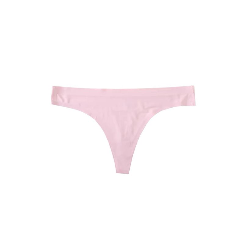 Fashion, accesorii si bijuterii - Femei - Lenjerie si pijamale femei - Lenjerie intima femei - Set 3 Chiloti de dama Premium tip Tanga, Satinati, Respirabili si Sexy, Fara Cusatura, Roz, marimea M, PriStyle® - Infinity.ro