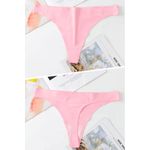 Fashion, accesorii si bijuterii - Femei - Lenjerie si pijamale femei - Lenjerie intima femei - Set 3 Chiloti de dama Premium tip Tanga, Satinati, Respirabili si Sexy, Fara Cusatura, Roz, marimea M, PriStyle® - Infinity.ro