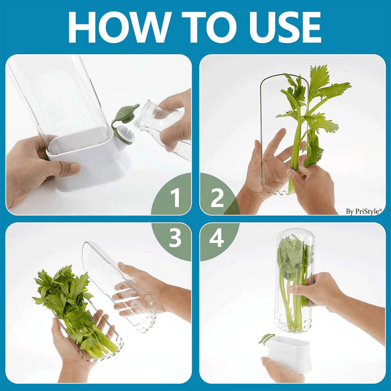 Casa si Gradina - Bucatarie si vesela - Organizare si depozitare bucatarie - Cutii alimentare - Suport pentru Pastrarea Plantelor Proaspete la Frigider cu Capac Transparent, Alb, 27x13 cm - Infinity.ro
