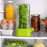 Casa si Gradina - Bucatarie si vesela - Organizare si depozitare bucatarie - Cutii alimentare - Suport pentru Pastrarea Plantelor Proaspete la Frigider cu Capac Transparent, Verde, 27x13 cm - Infinity.ro