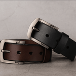 Fashion, accesorii si bijuterii - Barbati - Accesorii barbati - Curele barbati - Set 2 Curele Barbati, Piele Naturala Premium, Catarama Metalica Rezistenta cu, Negru si Maro, 120 cm - Infinity.ro