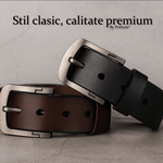 Fashion, accesorii si bijuterii - Barbati - Accesorii barbati - Curele barbati - Set 2 Curele Barbati, Piele Naturala Premium, Catarama Metalica Rezistenta cu, Negru si Maro, 120 cm - Infinity.ro