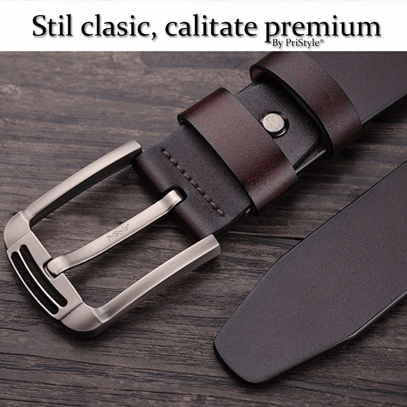 Fashion, accesorii si bijuterii - Barbati - Accesorii barbati - Curele barbati - Set 2 Curele Barbati, Piele Naturala Premium, Catarama Metalica Rezistenta cu, Negru si Maro, 120 cm - Infinity.ro