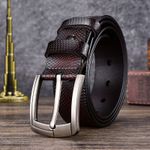Fashion, accesorii si bijuterii - Barbati - Accesorii barbati - Curele barbati - Curea Premium pentru Barbati, din Piele de Calitate Superioara si Catarama de Otel, Maro Inchis, 120cm - Infinity.ro