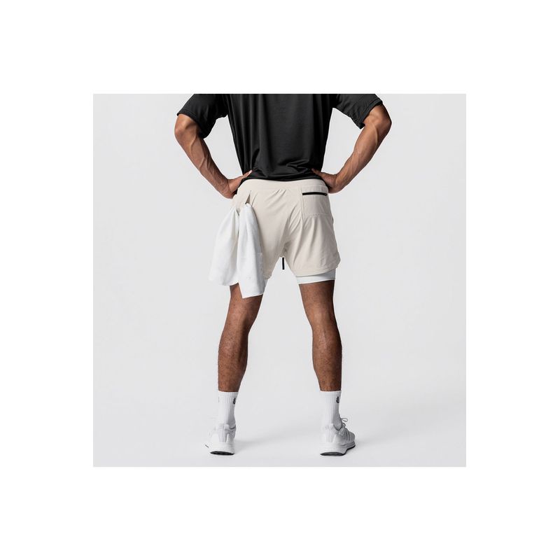 Sport si Outdoor - Echipament Sportiv - Imbracaminte sport - Pantaloni scurti sport - Pantaloni Scurti in Doua Straturi, Elastici si Respirabili, Alb, M - Infinity.ro