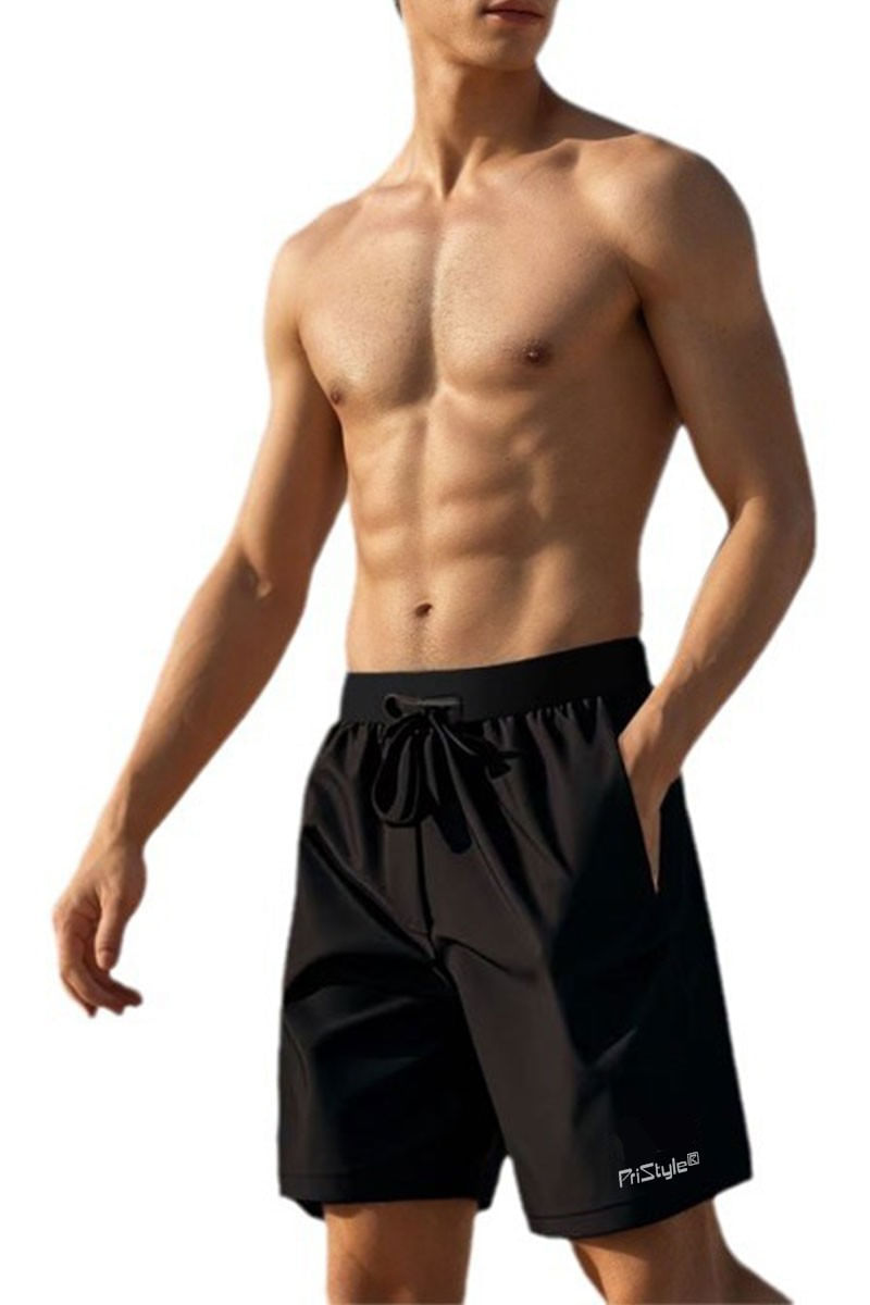 Pantaloni Scurti, Elastici si Respirabili, pentru Sala, Fitness sau Sport, Cu 2 Buzunare, Negru, L, PriStyle®