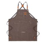 Casa si Gradina - Textile si covoare - Textile bucatarie - Sorturi bucatarie si gratar - Sort de bucatar, AEWOYAD, Bumbac, Reglabil, Cu buzunare, Maro, PriStyle - Infinity.ro
