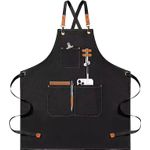 Casa si Gradina - Textile si covoare - Textile bucatarie - Sorturi bucatarie si gratar - Sort pentru Bucatari, Chelneri, Barista din Bumbac Rezisent Tip Denim, Marime Universala Reglabila, Negru - Infinity.ro