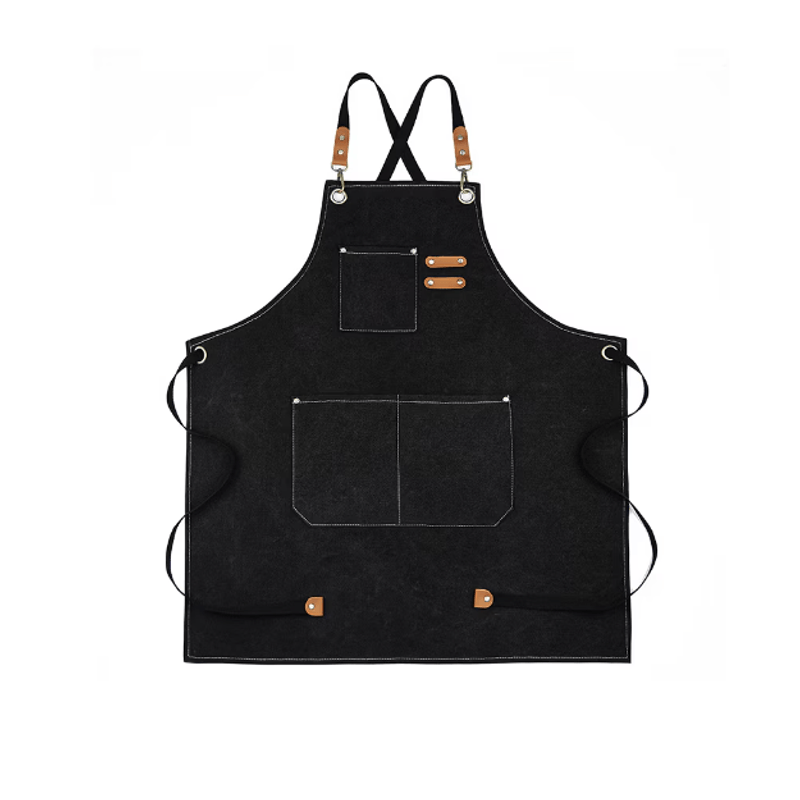 Casa si Gradina - Textile si covoare - Textile bucatarie - Sorturi bucatarie si gratar - Sort pentru Bucatari, Chelneri, Barista din Bumbac Rezisent Tip Denim, Marime Universala Reglabila, Negru - Infinity.ro