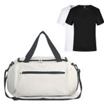 Sport si Outdoor - Echipament Sportiv - Accesorii echipament sportiv - Genti si borsete fitness - Set Geanta pentru Sala si Doua Tricouri Quick Dry M, Alba, 50x18x26cm - Infinity.ro