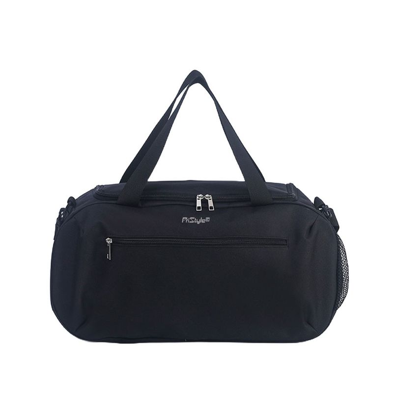 Sport si Outdoor - Echipament Sportiv - Accesorii echipament sportiv - Genti si borsete fitness - Set de La Producator din Geanta pentru Sala si Doua Tricouri Quick Dry pentru Fitness sau E, Argintiu, Negru, 50x18x26cm - Infinity.ro