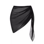 Fashion, accesorii si bijuterii - Femei - Lenjerie si pijamale femei - Imbracaminte de plaja femei - Fusta de Plaja Dama, Pareo Reglabil Lateral, Marime Universala, Neagra - Infinity.ro
