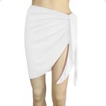 Fashion, accesorii si bijuterii - Femei - Lenjerie si pijamale femei - Imbracaminte de plaja femei - Fusta de Plaja Dama, Pareo Reglabil Lateral, Marime Universala, Alba - Infinity.ro