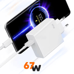 Laptop, Telefoane si Tablete - Telefoane mobile si accesorii - Accesorii Telefoane - Incarcatoare telefoane - Set Incarcator 67W si cablu USB-C la USB-A pentru Telefoane cu mufa USB-C Android si Apple iPhone 15 / 15 Pro /, Alb, 1m - Infinity.ro