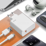 Laptop, Telefoane si Tablete - Telefoane mobile si accesorii - Accesorii Telefoane - Incarcatoare telefoane - Set Incarcator 67W si cablu USB-C la USB-A pentru Telefoane cu mufa USB-C Android si Apple iPhone 15 / 15 Pro /, Alb, 1m - Infinity.ro