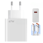 Laptop, Telefoane si Tablete - Telefoane mobile si accesorii - Accesorii Telefoane - Incarcatoare telefoane - Set Incarcator 67W si cablu USB-C la USB-A pentru Telefoane cu mufa USB-C Android si Apple iPhone 15 / 15 Pro /, Alb, 1m - Infinity.ro