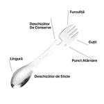 Sport si Outdoor - Camping - Bucatarie de camping - Vesela camping - Tacam 5 in 1 tip Spork, Utilizabil ca Lingura - Infinity.ro