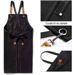 Casa si Gradina - Textile si covoare - Textile bucatarie - Sorturi bucatarie si gratar - Sort pentru Bucatari, Chelneri, Barista din Bumbac Rezisent Tip Denim, Marime Universala Reglabila, Roz - Infinity.ro