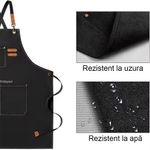 Casa si Gradina - Textile si covoare - Textile bucatarie - Sorturi bucatarie si gratar - Sort pentru Bucatari, Chelneri, Barista din Bumbac Rezisent Tip Denim, Marime Universala Reglabila, Roz - Infinity.ro