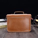 Fashion, accesorii si bijuterii - Barbati - Accesorii barbati - Genti si rucsacuri barbati - Geanta Business din Piele Ecologica Premium, Tip Servieta, cu Doua Catarame Metalice, Maro, 26 cm, 37 cm, 10 cm - Infinity.ro