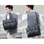 Fashion, accesorii si bijuterii - Barbati - Accesorii barbati - Genti si rucsacuri barbati - Geanta Office pentru Barbati, din Piele Naturala Premium, Impermeabila, Neagra, 30 x 40 x 12 cm - Infinity.ro