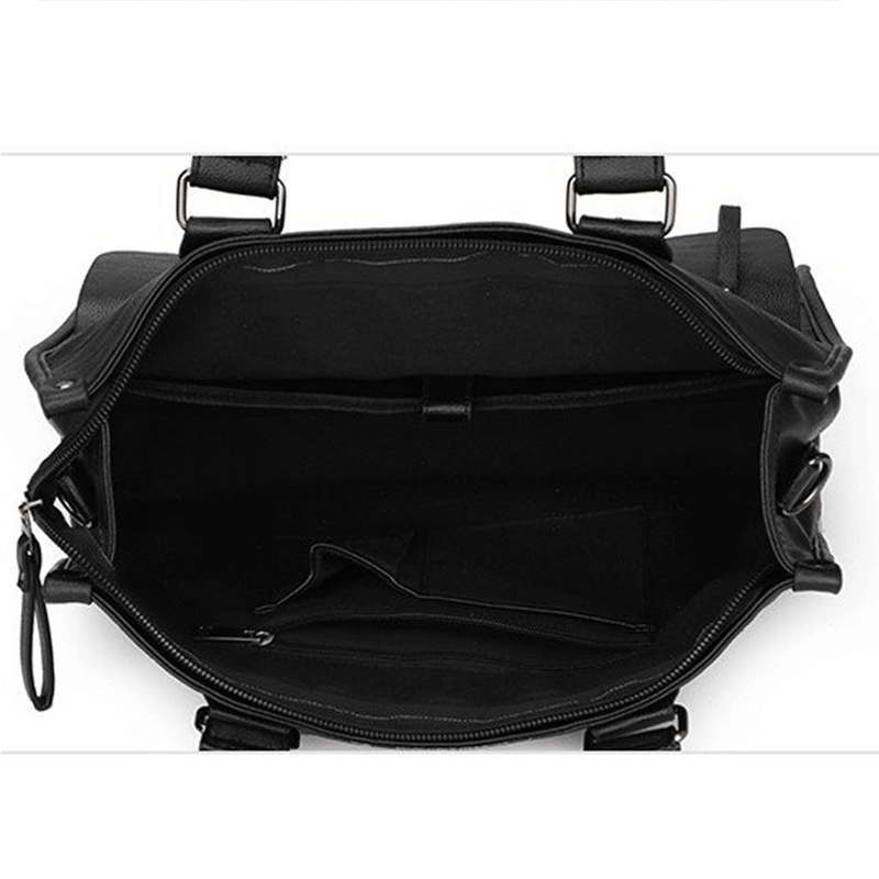 Fashion, accesorii si bijuterii - Barbati - Accesorii barbati - Genti si rucsacuri barbati - Geanta Office pentru Barbati, din Piele Naturala Premium, Impermeabila, Neagra, 30 x 40 x 12 cm - Infinity.ro