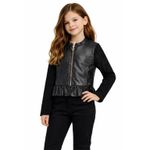 Fashion, accesorii si bijuterii - Copii - Imbracaminte copii - Jachete si geci copii - Geaca fete din imitatie de piele stil biker GUESS J5RL12 Negru 16 ani 170 CM - Infinity.ro