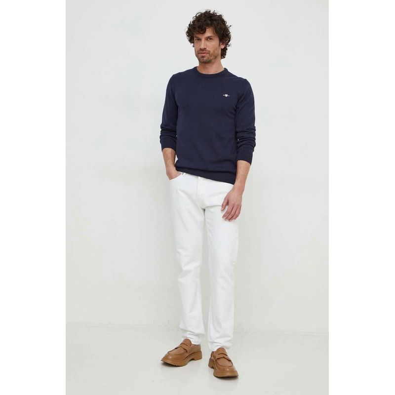 Fashion, accesorii si bijuterii - Barbati - Imbracaminte - Pulovere barbati - Pulover barbati din bumbac Classic Gant 8030561 Bleumarin M INTL - Infinity.ro