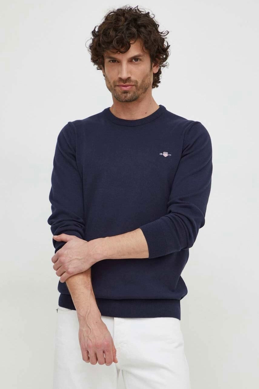 Pulover barbati din bumbac Classic Gant 8030561 Bleumarin M INTL