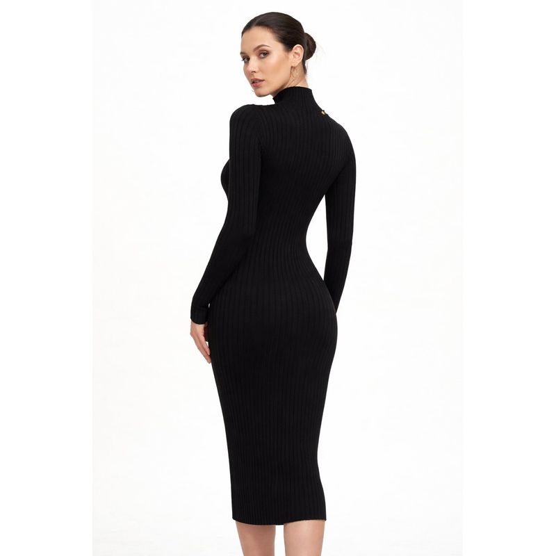Fashion, accesorii si bijuterii - Femei - Imbracaminte femei - Rochii femei - Rochie Bodycon Midi Guess Q4RK02 Negru M INTL - Infinity.ro