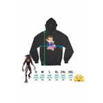 Fashion, accesorii si bijuterii - Femei - Imbracaminte femei - Hanorace femei - Hanorac Femei Stranger Things Jane Eleven Desene Cartoon, negru, marime S - Infinity.ro
