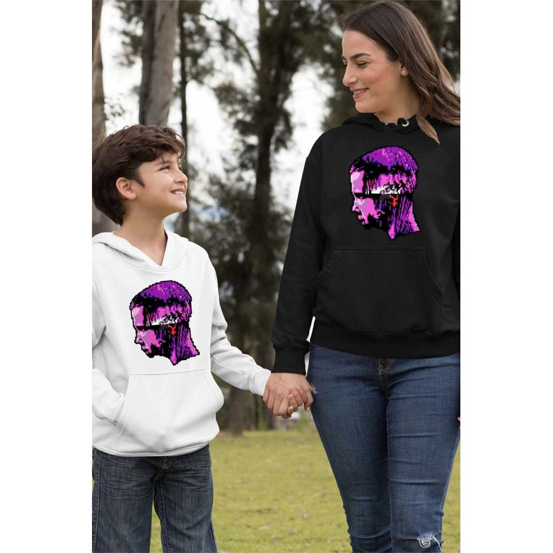Fashion, accesorii si bijuterii - Femei - Imbracaminte femei - Hanorace femei - Hanorac Femei Stranger Things Pixel Art Jane Eleven, negru, marime S - Infinity.ro