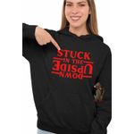 Fashion, accesorii si bijuterii - Femei - Imbracaminte femei - Hanorace femei - Hanorac Femei Stranger Things Stuck in the Upside Down, negru, marime S - Infinity.ro