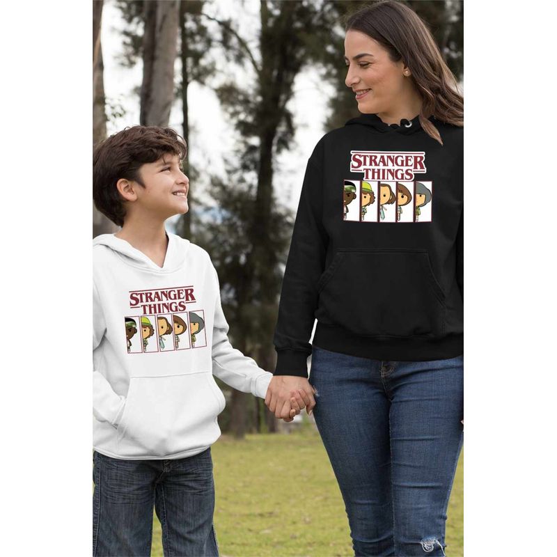 Fashion, accesorii si bijuterii - Femei - Imbracaminte femei - Hanorace femei - Hanorac Femei Stranger Things Team Survivor Film, negru, marime S - Infinity.ro