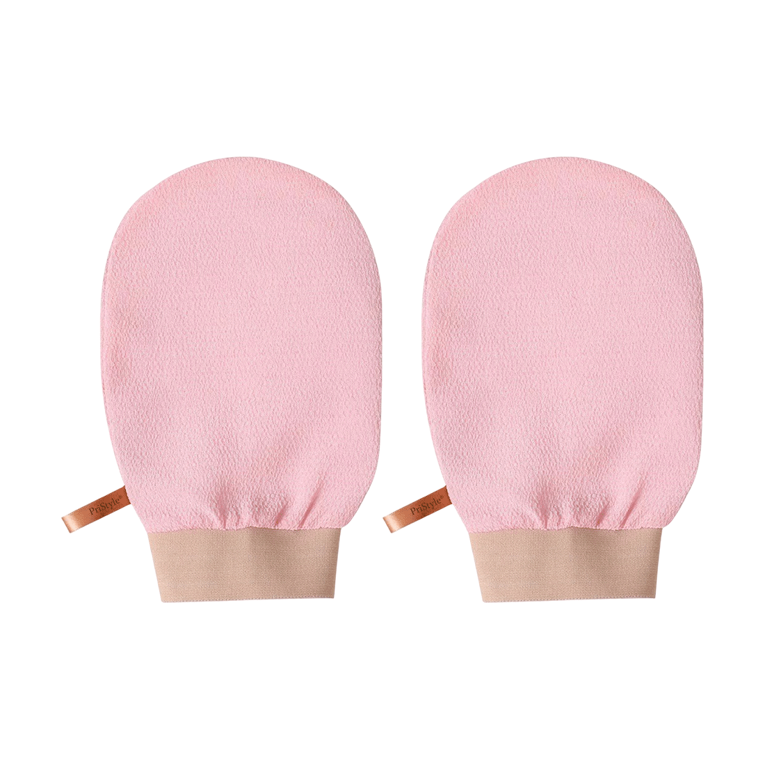 Set 2 Manusi Exfoliante Corp – Indeparteaza Celulele Moarte si Impuritatile, Piele Fina si Catifelata, Roz, PriStyle®