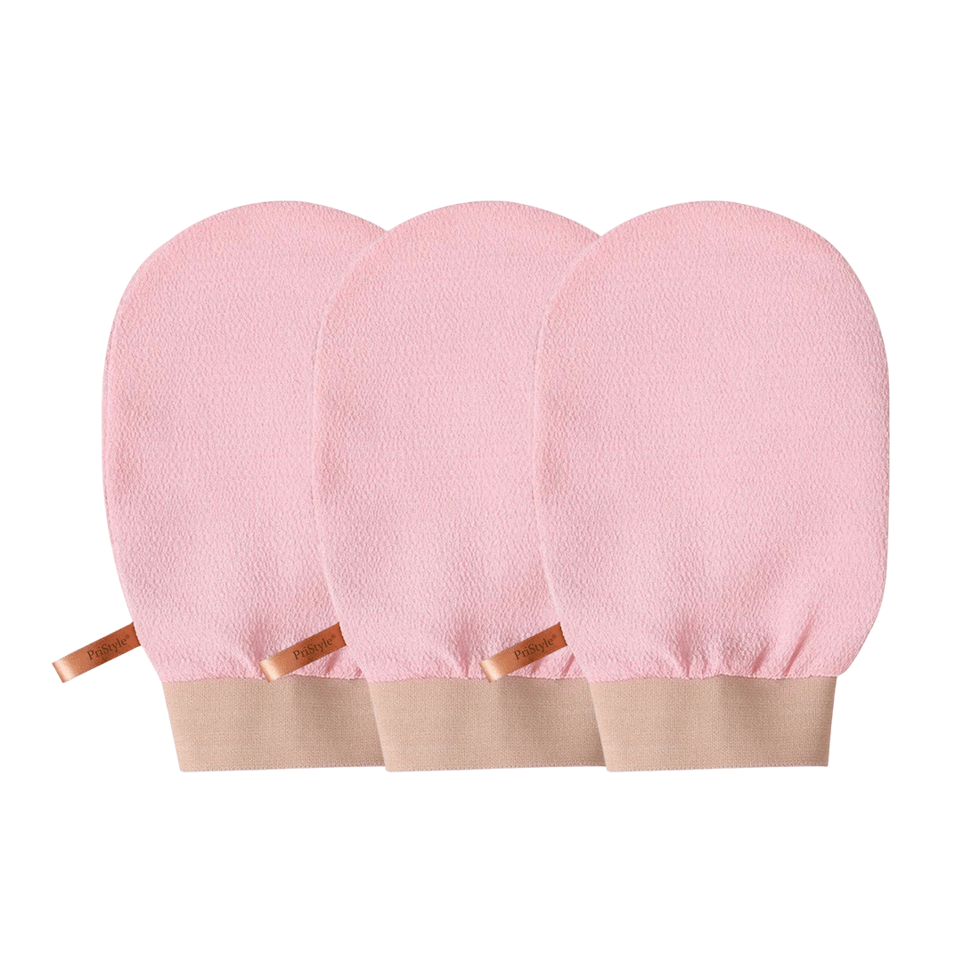 Set 3 Manusi Exfoliante Corp – Indeparteaza Celulele Moarte si Impuritatile, Piele Fina si Catifelata, Roz, PriStyle®
