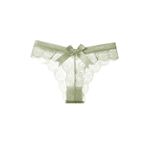 Fashion, accesorii si bijuterii - Femei - Lenjerie si pijamale femei - Lenjerie intima femei - Set 3 Chiloti Dama, cu Dantela si Fundita, Eleganti si Respirabili, tip Tanga, Verde Pastel, Marimea M, PriStyle® - Infinity.ro