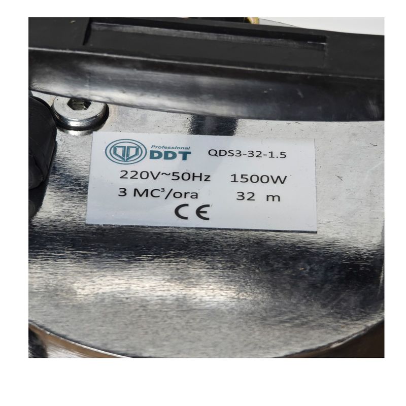 Casa si Gradina - Gradinarit si plante - Instalatii si accesorii pentru irigatii - Pompe apa - Pompa submersibila apa curata DDT Professional QDS3-32-1.5, Putere 1500 W, Debit 3 mc/h, Ideala pentru puturi si fantani - Infinity.ro