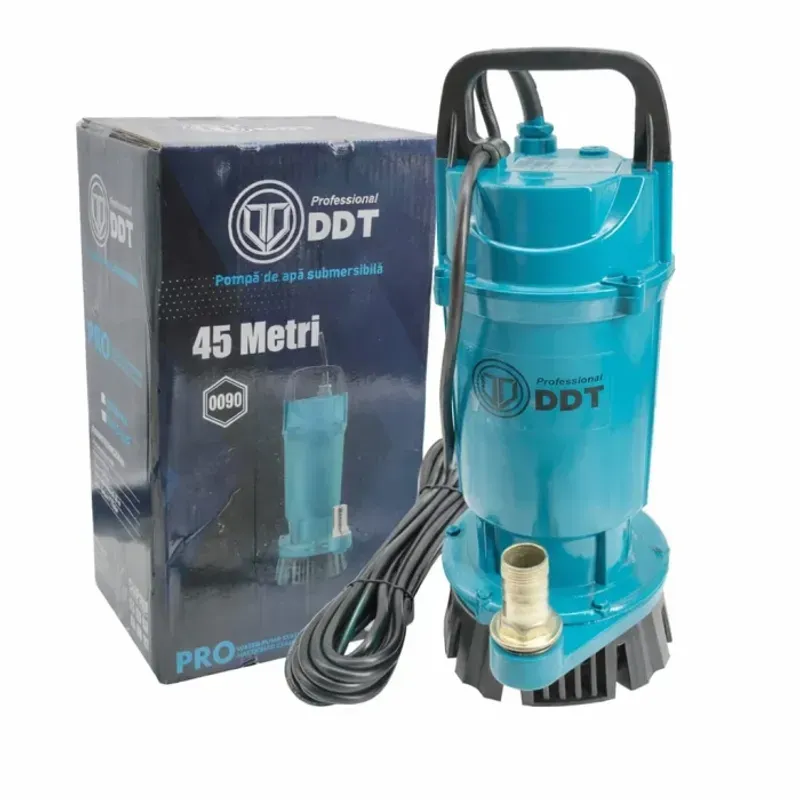 Casa si Gradina - Gradinarit si plante - Instalatii si accesorii pentru irigatii - Pompe apa - Pompa submersibila apa curata DDT QDX1.5-45-1.1, Cu plutitor, Putere 1100 W, Debit 3 mc/h, Ideala pentru piscine - Infinity.ro