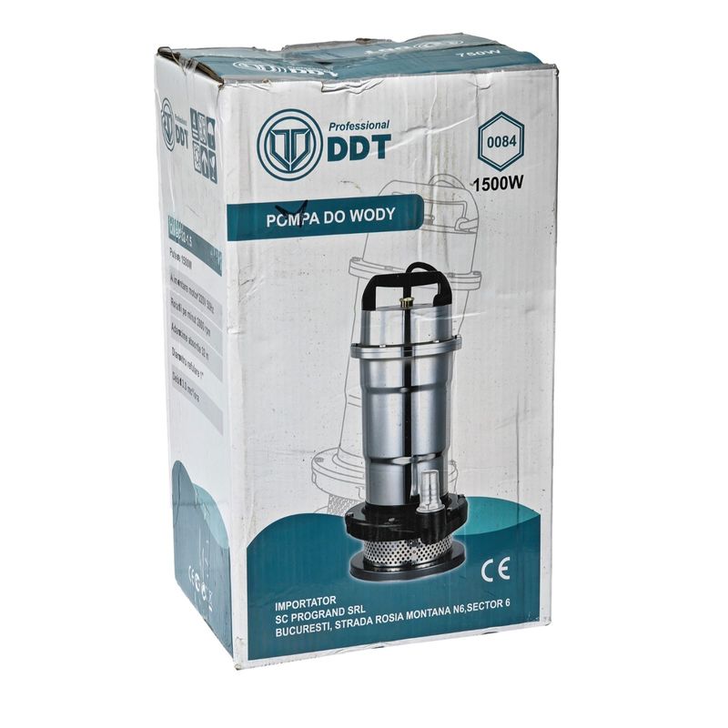 Casa si Gradina - Gradinarit si plante - Instalatii si accesorii pentru irigatii - Pompe apa - Pompa submersibila apa curata DDT Professional QDS3-32-1.5, Putere 1500 W, Debit 3 mc/h, Ideala pentru puturi si fantani - Infinity.ro