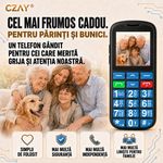 Laptop, Telefoane si Tablete - Telefoane mobile si accesorii - Telefoane Mobile - Telefon Mobil Seniori CZAY®,Taste Mari,Buton SOS pentru Siguranta,Limba Romana si Maghiara,Volum Puternic,Ecran Mare,4G - Infinity.ro
