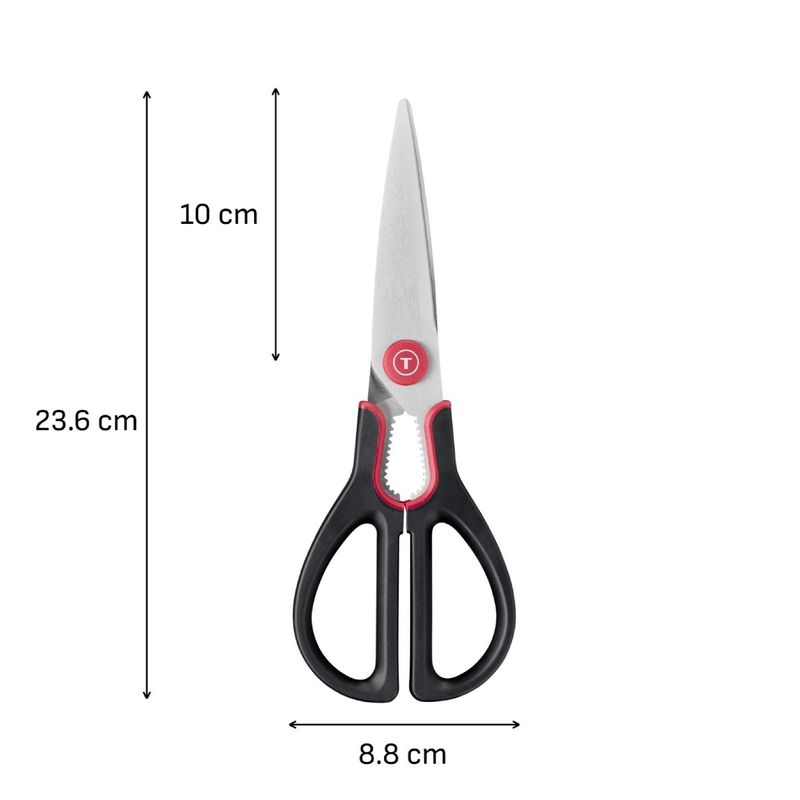 Casa si Gradina - Bucatarie si vesela - Ustensile bucatarie - Foarfeci bucatarie - Foarfeca de bucatarie Tefal Ingenio K1991234, inox, compatibilitate cu masina de spalat vase, negru & rosu - Infinity.ro