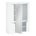 Casa si Gradina - Mobilier - Dulapuri si sifoniere - Dulapuri - Dulap 5D cu oglinda, alb lucios, LINDY - Infinity.ro