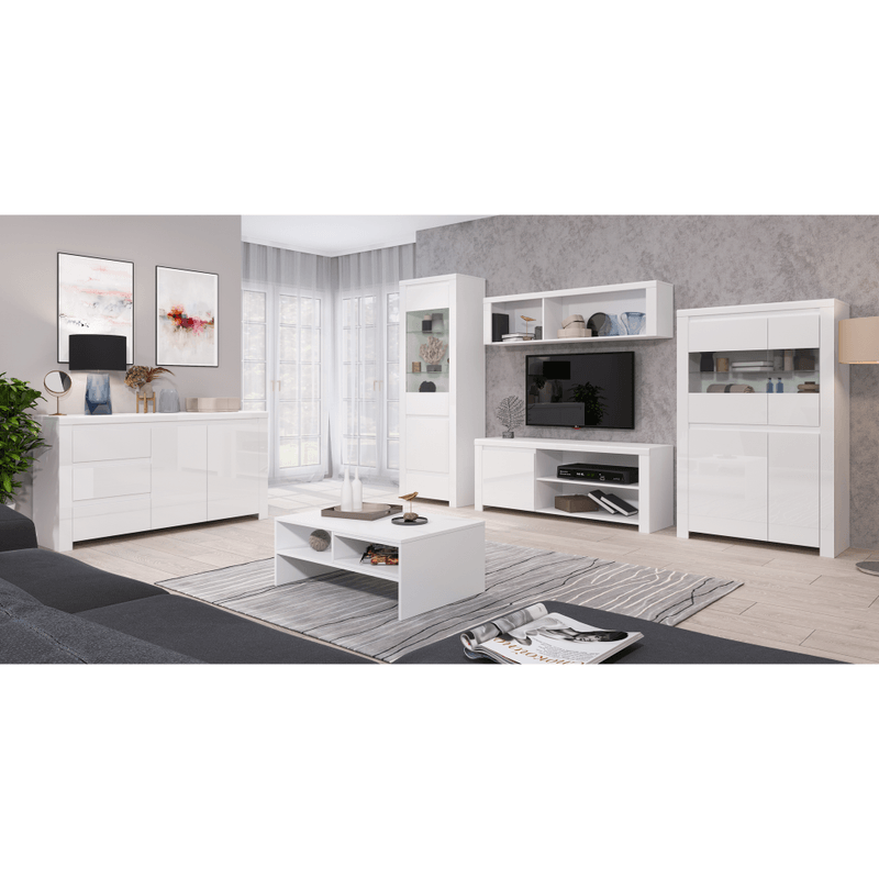 Casa si Gradina - Mobilier - Biblioteci si rafturi - Rafturi - Raft 1D1S, alb lucios, LINDY - Infinity.ro