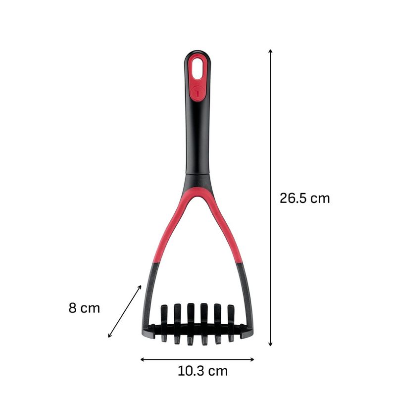 Casa si Gradina - Bucatarie si vesela - Ustensile bucatarie - Prese si storcatoare manuale - Zdrobitor de cartofi Tefal Ingenio+ K1980934, compatibilitate cu masina de spalat vase, plastic, negru & rosu - Infinity.ro
