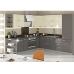 Casa si Gradina - Mobilier - Dulapuri si sifoniere - Dulapuri - Dulap inferior de colt, gri lucios, PRADO 90/90 DN ZB - Infinity.ro