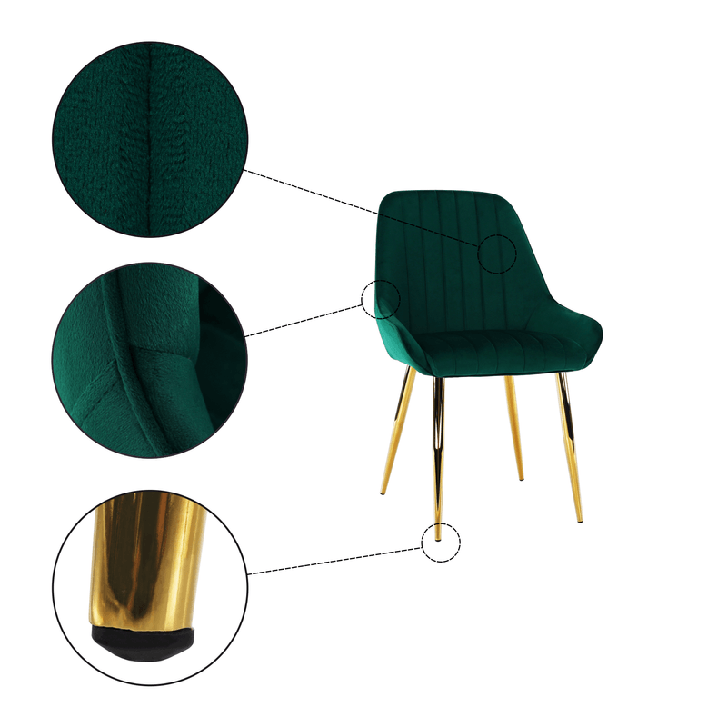 Casa si Gradina - Mobilier - Scaune si fotolii - Scaune - Scaun de luat masa, smarald / crom-auriu, PERLIA - Infinity.ro